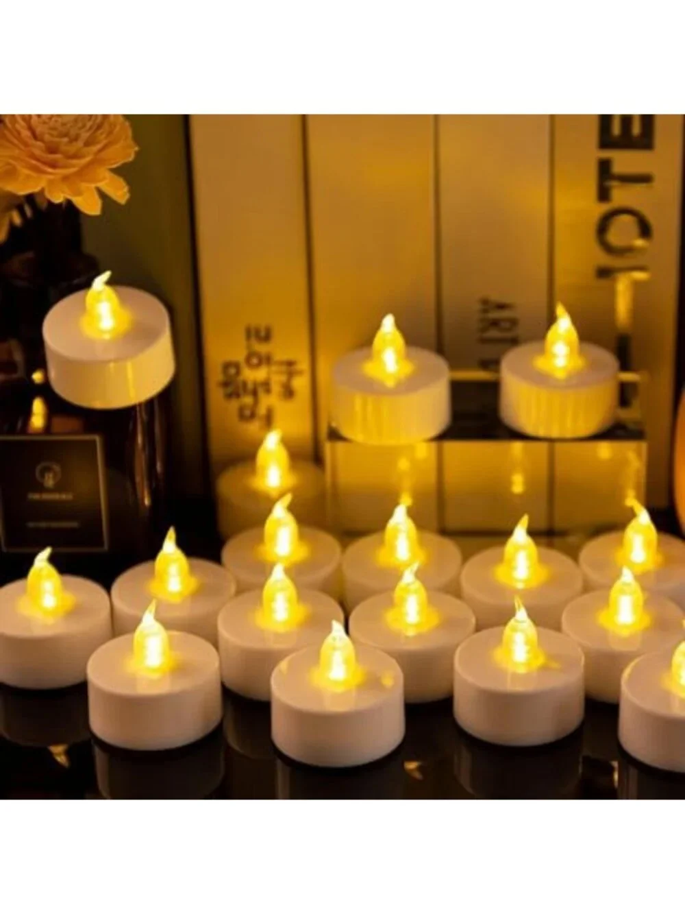 200-Pack Flameless LED Tea Lights | Battery Operated Warm Yellow Candles